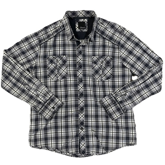 7 Diamonds Other - 7 Diamonds‎ XL Long Sleeve Button Up Gray Cotton Plaid Button Up Shirt